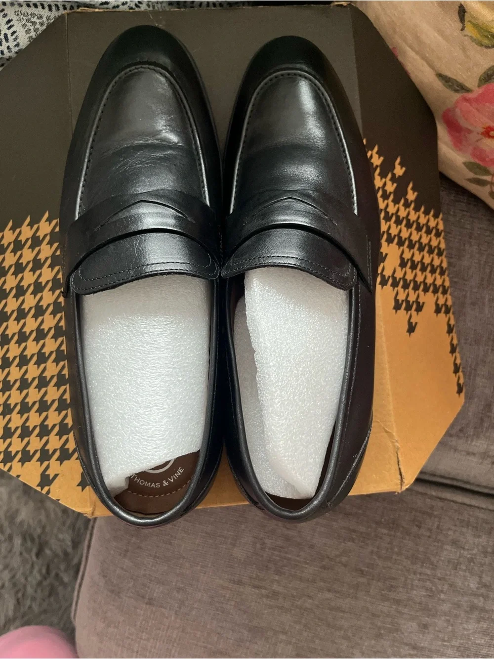 Men's Classic Black Leather Penny Loafers